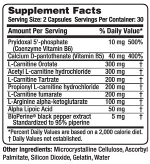CARNITINE COMPLEX supplement facts